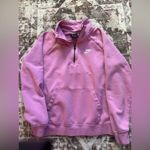 Women’s Nike 1/4 zip sweatshirt in pink - size M